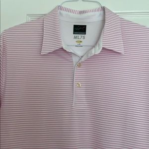 Greg Norman Pink and White Golf Polo
